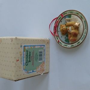 Cherished Teddies Baby’s 1st Christmas Ornament Sculpted Plate 176346